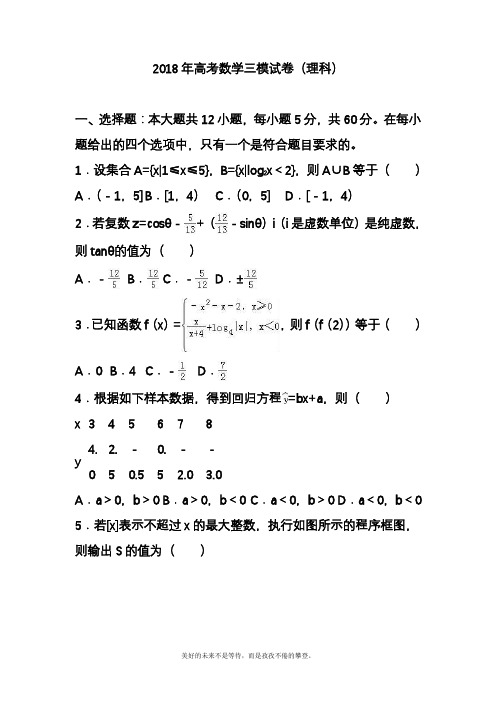 2020—2021年最新高考总复习数学(理)三轮复习模拟试题及答案解析四.docx