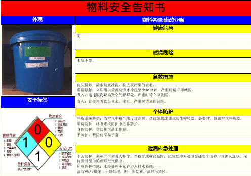 硫酸亚锡—MSDS危险化学品物料安全告知书