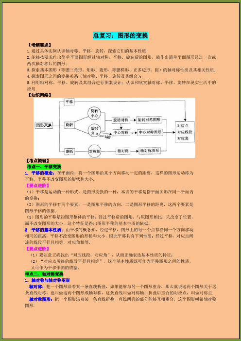 九年级数学专题复习图形的变换