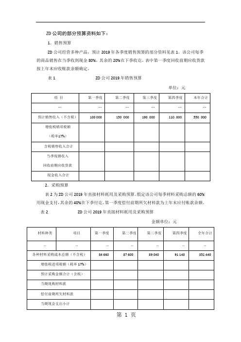 预算管理练习题-6页精选文档