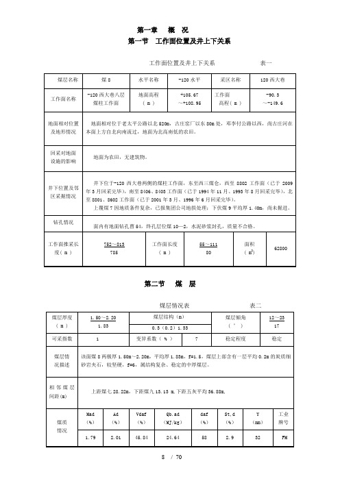  大巷煤柱面作业规程