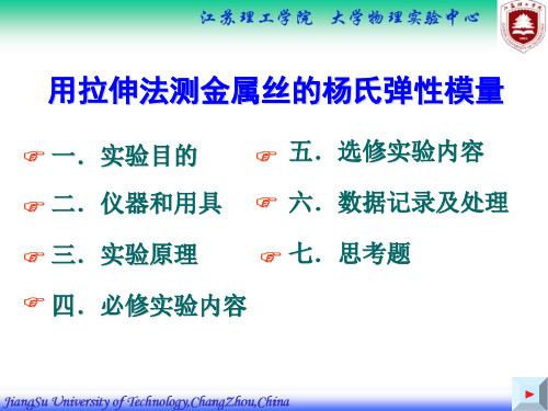 2019年-用拉伸法测金属丝的杨氏弹性模量-PPT精选文档