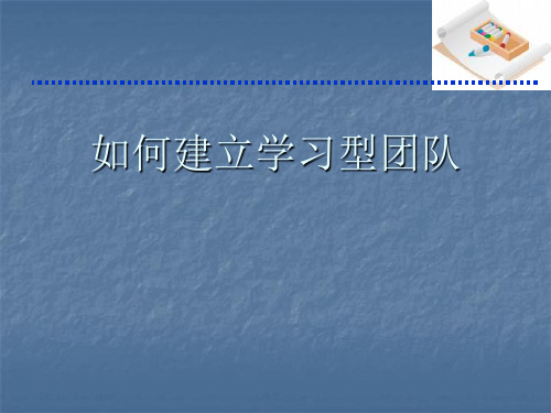 如何建立企业学习型团队-48页PPT文档资料