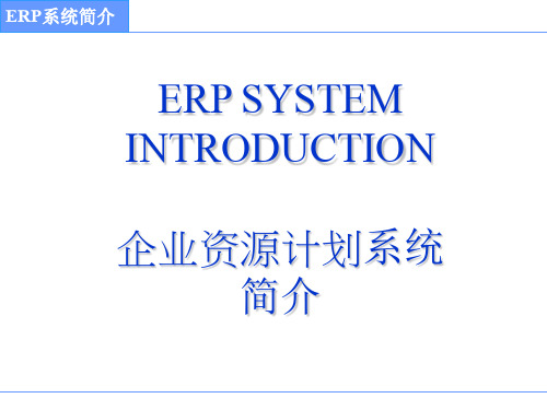 ERP-系统简介 PPT课件