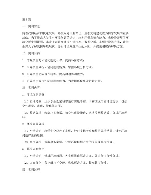 环境分析实训报告(3篇)