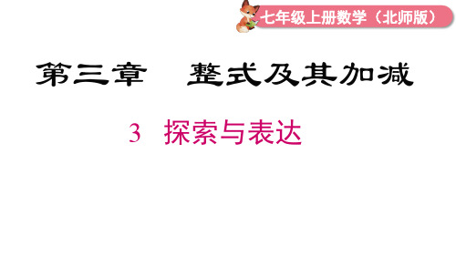 2024年北师大七年级数学上册3.3 探索与表达规律(课件)