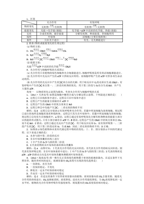 光合作用与细胞呼吸的关系