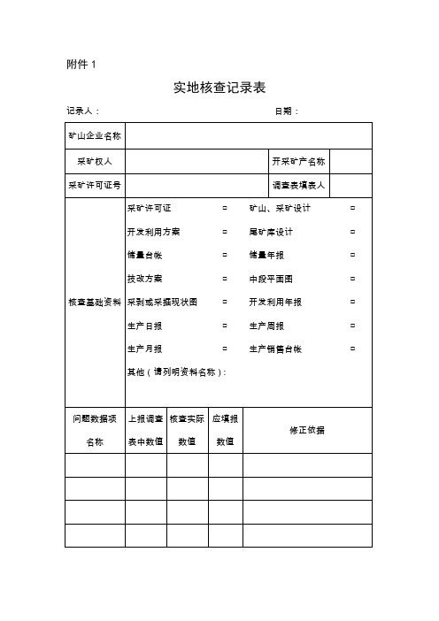 实地核查记录表