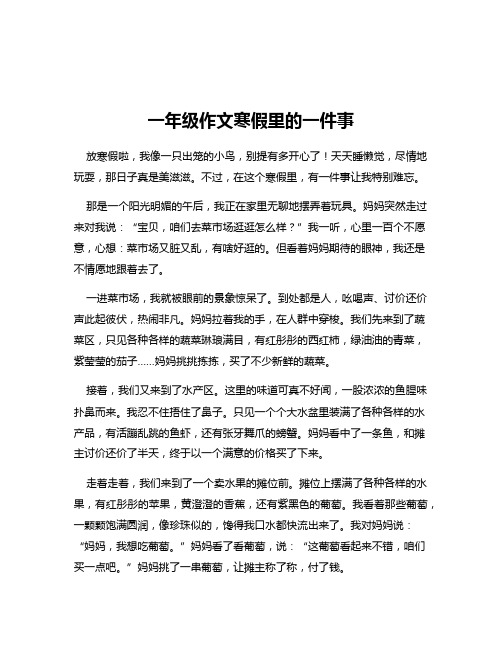 一年级作文寒假里的一件事