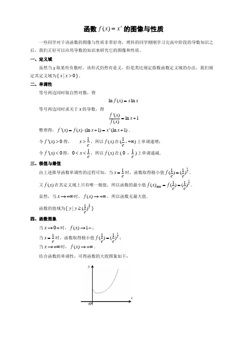 函数f(x)=x^x的图象与性质