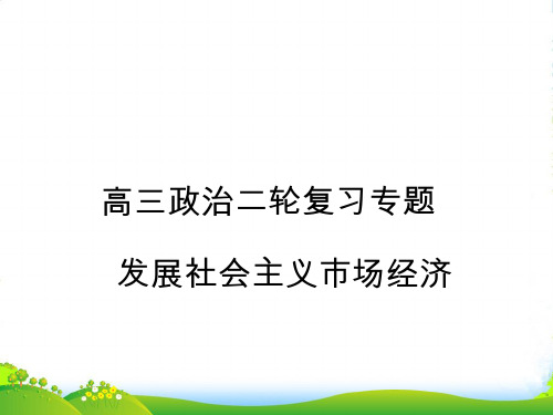 高三政治二轮复习专题 发展社会主义市场经济课件 新人教