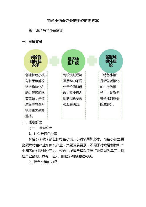 特色小镇全产业链系统解决方案