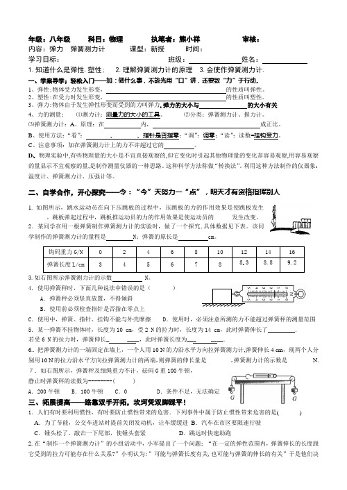 弹力与弹簧测力计