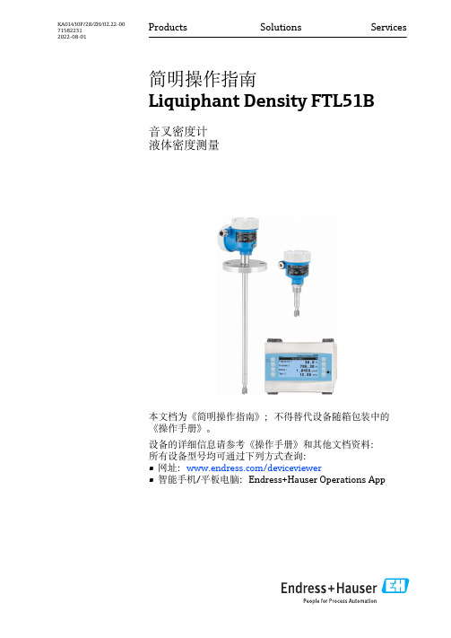 Liquiphant Density FTL51B 液体密度计操作手册说明书