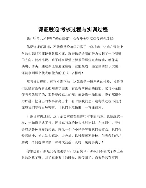 课证融通 考核过程与实训过程