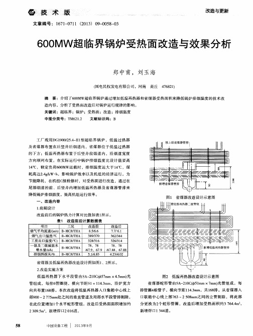 600MW超临界锅炉受热面改造与效果分析