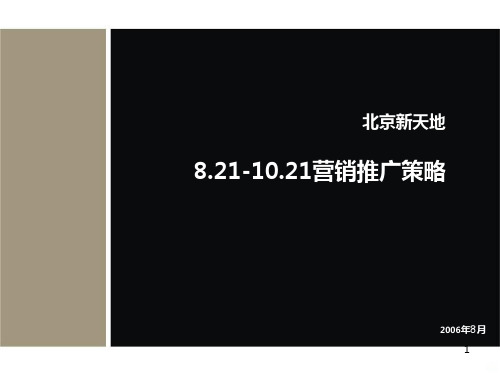 北京新天地2006年8-10月份推广策略案PPT课件