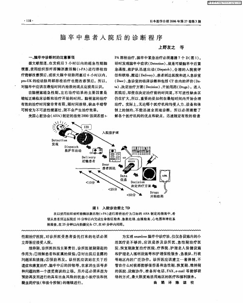 脑卒中患者人院后的诊断程序