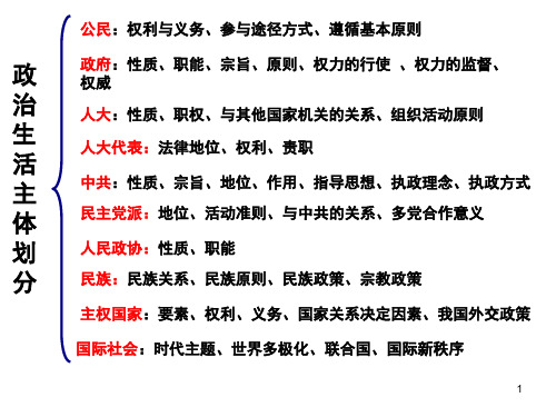 高三政治二轮复习专题一：公民的政治生活(公开课)ppt课件