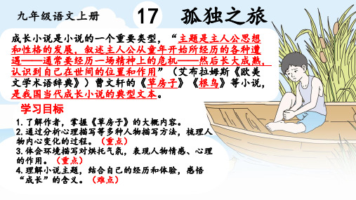 17孤独之旅 课件(共29张ppt)2024——2025学年初中语文统编版九年级上