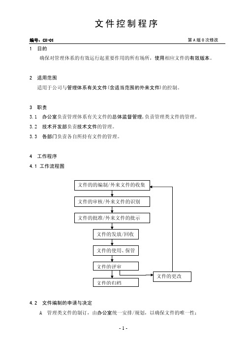 最新三体系-文件控制程序