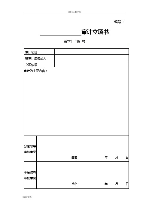 内部审计常用表格文书