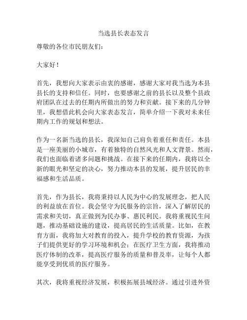 当选县长表态发言