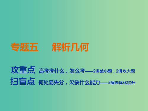 2019高考数学二轮复习 专题五 解析几何 第一讲 小题考法——直线与圆课件 理