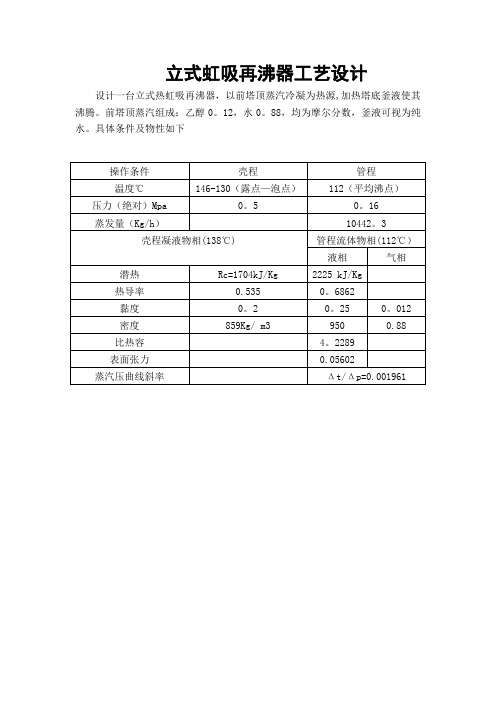 立式热虹吸再沸器工艺设计