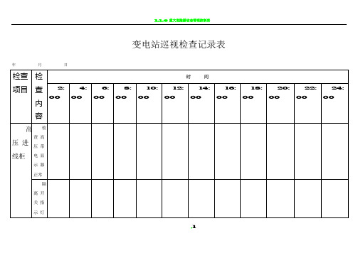 10KV变电站巡回检查记录表