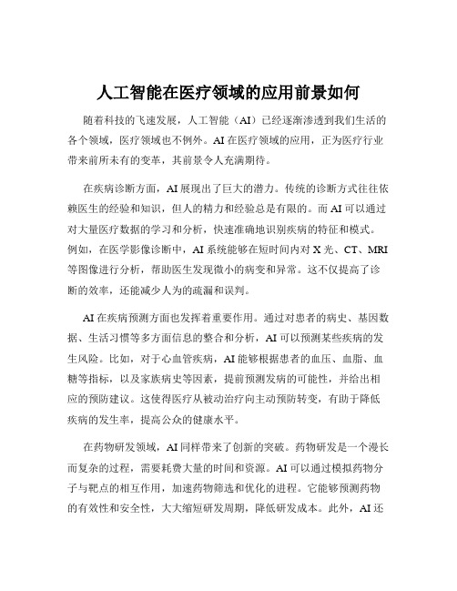 人工智能在医疗领域的应用前景如何