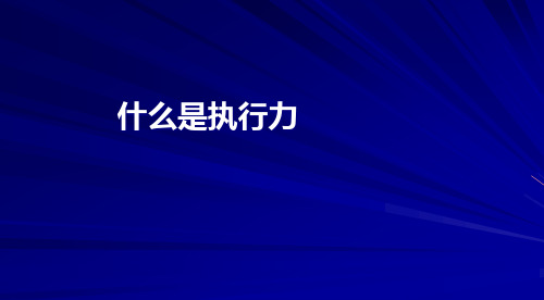 什么是执行力(6)