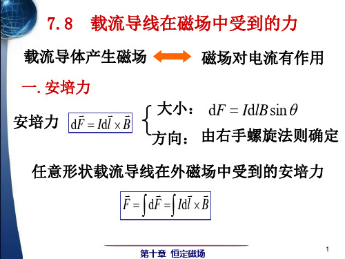 载流导线在磁场中所受的力