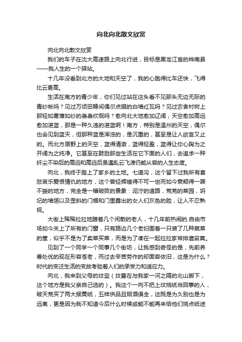 向北向北散文欣赏