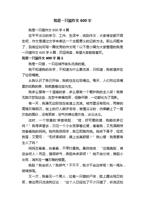 我是一只猫作文600字4篇