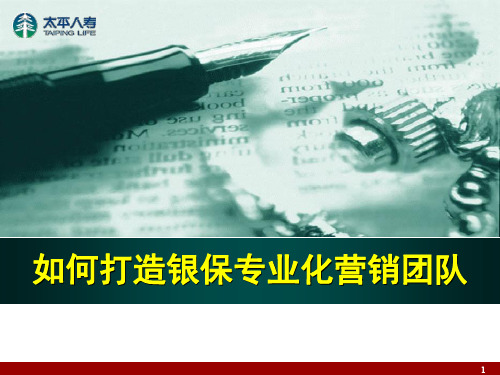 如何打造银保专业化营销团队—保险公司银行保险部辅导专员培训班课程教材模板课件演示文档幻灯片资料