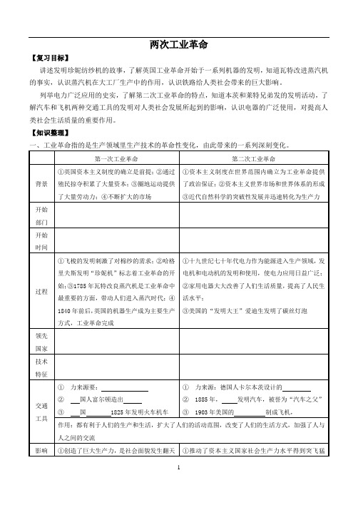 历史：两次工业革命和一战