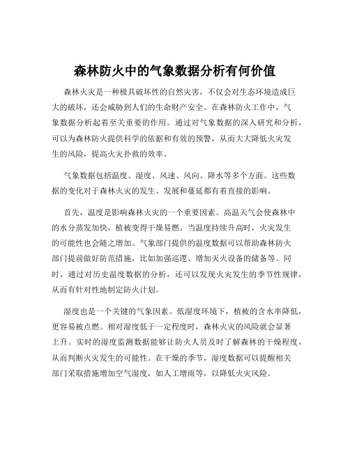 森林防火中的气象数据分析有何价值