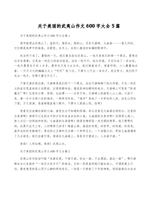 关于美丽的武夷山作文600字大全5篇