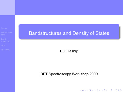 Bandstructures and Density of States 能带以及态密度