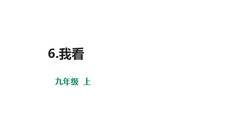 部编版九年级语文上册--6我看课件(2课时)