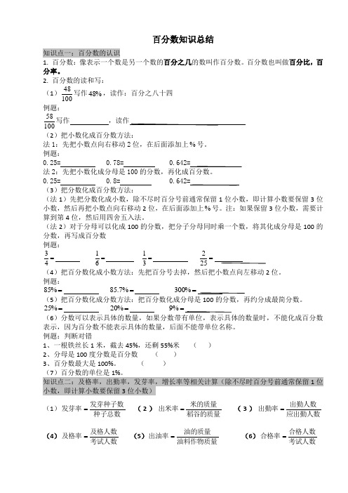 六年级百分数总结