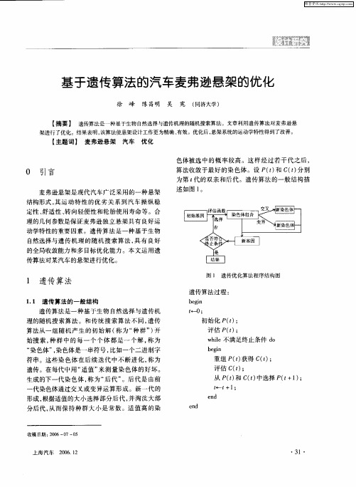 基于遗传算法的汽车麦弗逊悬架的优化