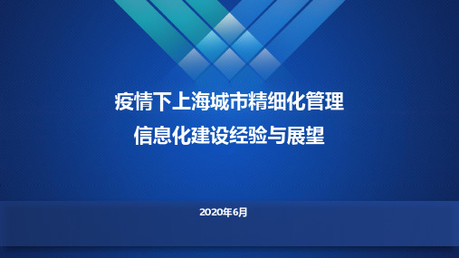 上海城市精细化管理信息化建设经验与展望解决方案汇报材料