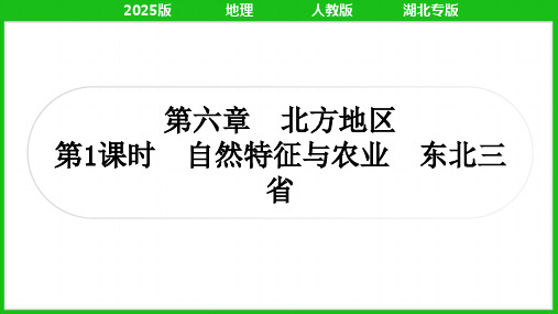 2025年人教版中考地理总复习第一篇考点梳理八年级下册第六章北方地区第1课时自然特征与农业、东北三省