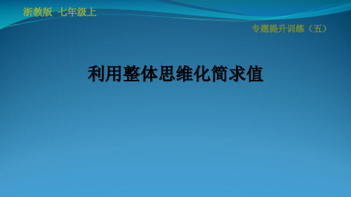 七年级数学上册 专题提升训练(五)利用整体思维化简求值课件(新版)浙教版