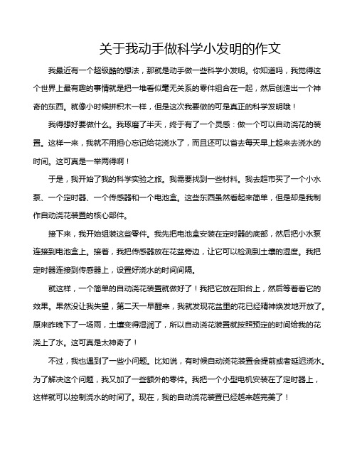 关于我动手做科学小发明的作文