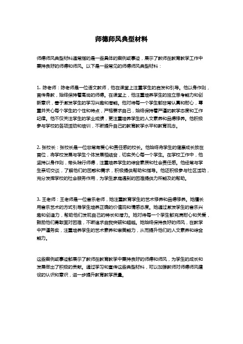 师德师风典型材料