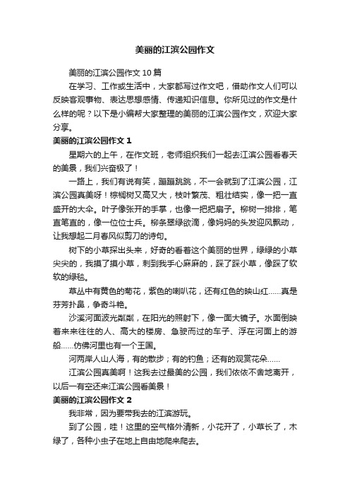 美丽的江滨公园作文10篇