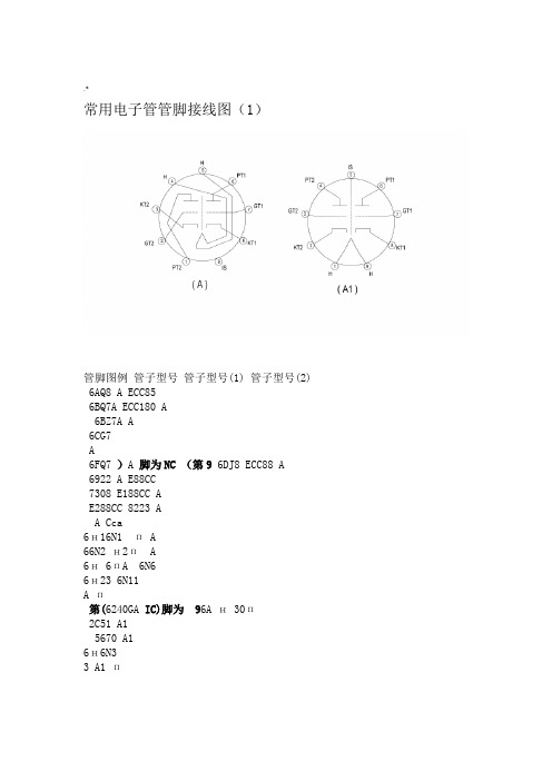 通用电子管管脚接线图